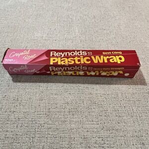 Reynolds Vintage Crystal Rose Pink Plastic Wrap 1990s Partial Roll‎ in Box